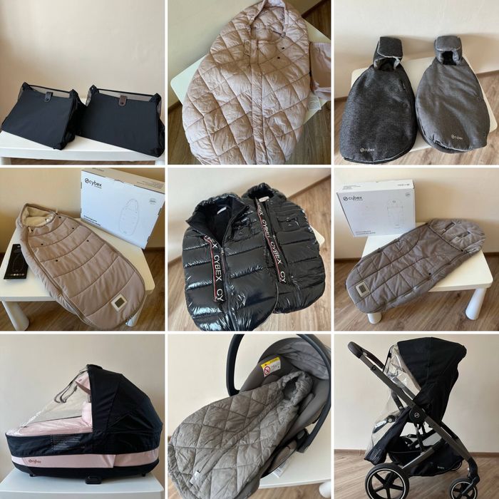 Дощовики, конверти, аксесуари Cybex, адаптери, колеса, корзини