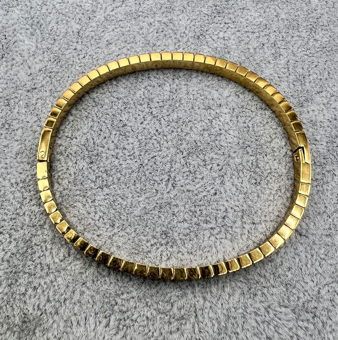 Bracelete Rígida Geométrica em Aço Inoxidável Banho Ouro 18k