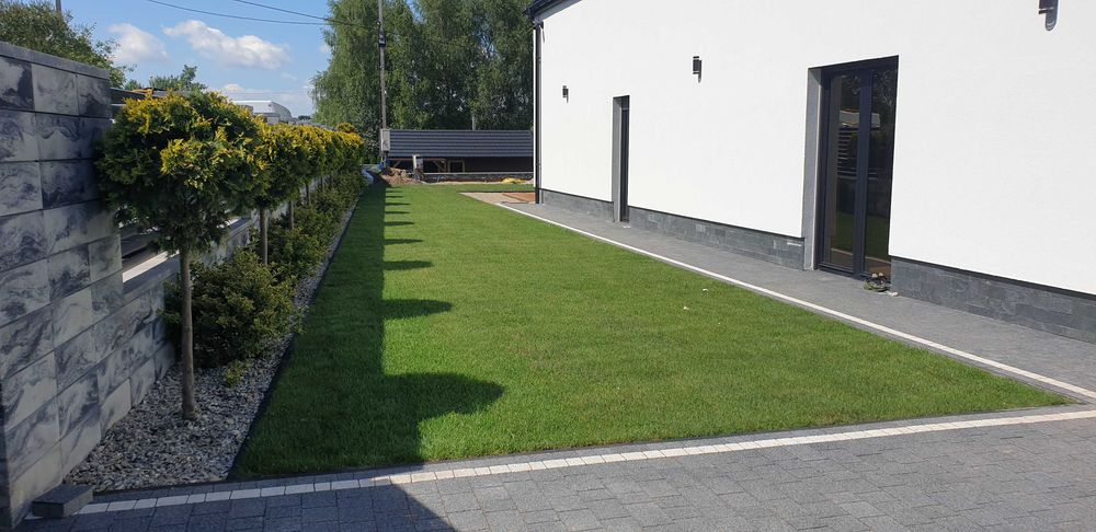 Zakładanie trawników z siewu / rolki.  Równanie, przygotowanie terenu pod trawnik / ogród