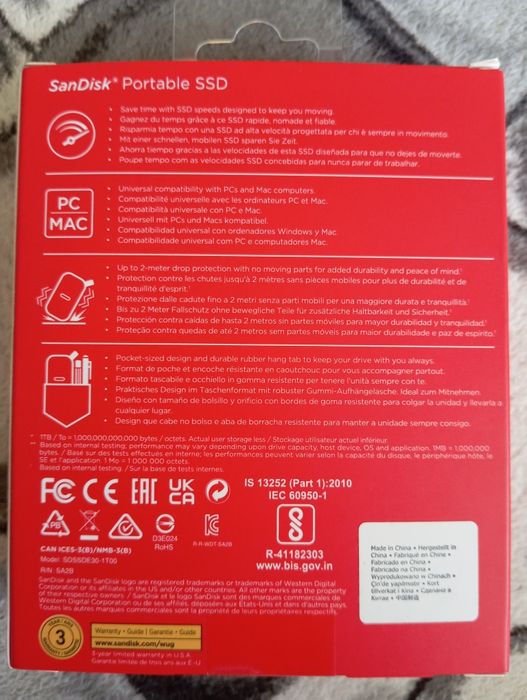 Продам Зовнішній накопичувач SSD 1TB SanDisk Extreme Portable E30