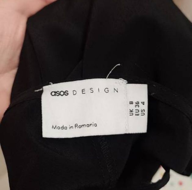 (36/S) ASOS Design) Czarna Halka pod sukienkę z Londynu
