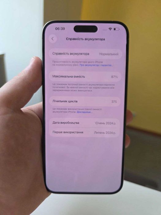 Apple iPhone 15 Pro Max 256 Айфон 15 Про Макс 87% гарантія 1 Рік Sim Neverlock Оплата частинами без %