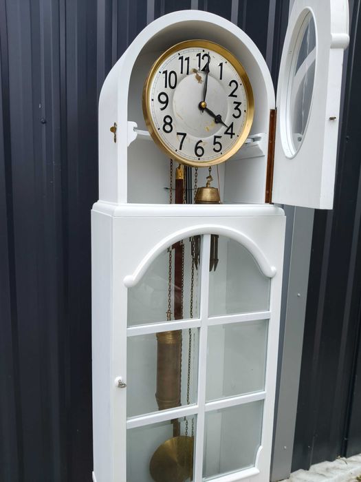 Zegar ludwik stojący biały po renowacji
