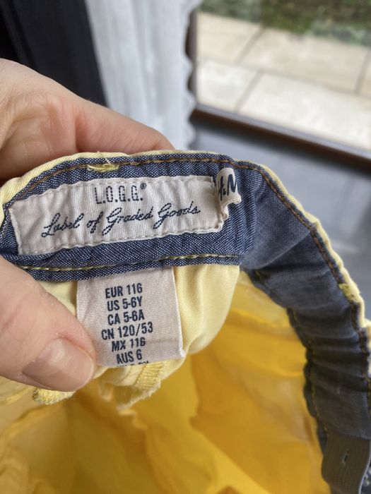 Tshirt dzianinowy + spodenki H&M bawełna 128 cm - stan idealny