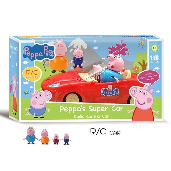 Машина Свинка Пепа Пеппа на радіокеруванні/акум 3.7V/Світло/2-4 Герої