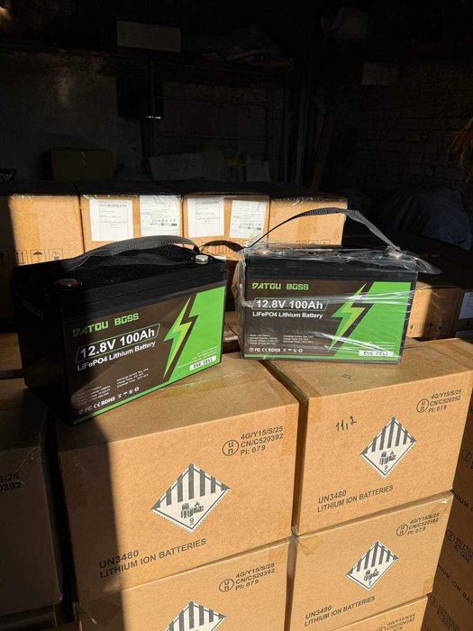 Акумулятор LiFePO4 DATOUBOSS 12.8V 100Ah 1.28kWh (12V, Smart BMS, IP67)Аккумулятор. В наличии 50, 100, 200, 300 ампер. 2026 год.