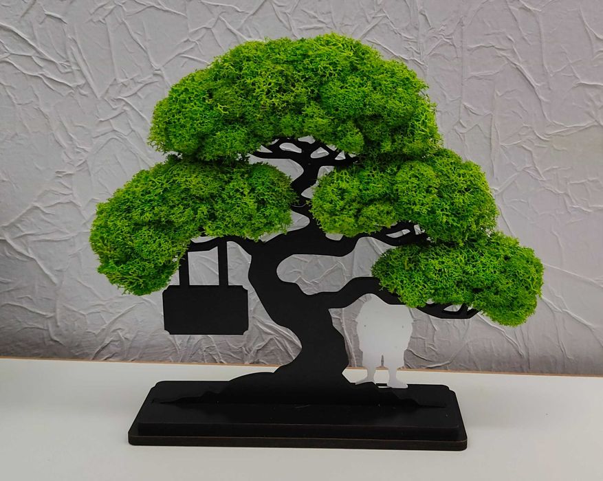 Drzewo bonsai mech 3D stojące prezent dla emeryta emertytki 10 postaci