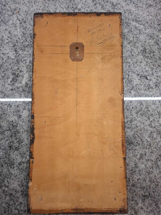 Stary obraz kobieta z kwiatem