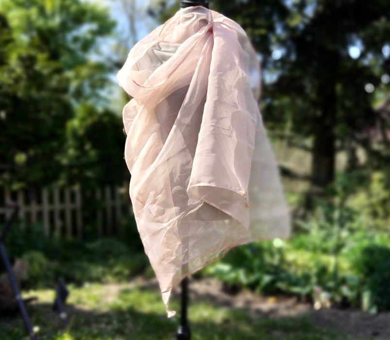 Duża ozdobna chusta szal stole róż organza etola orient boho etno
