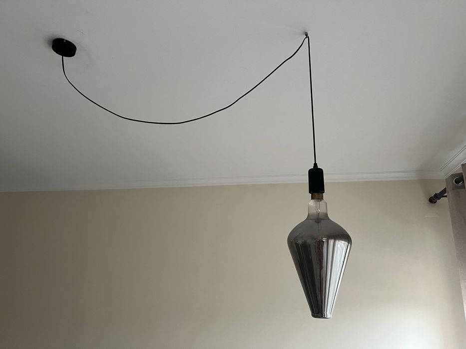 Candeeiro com lampada homa prateado