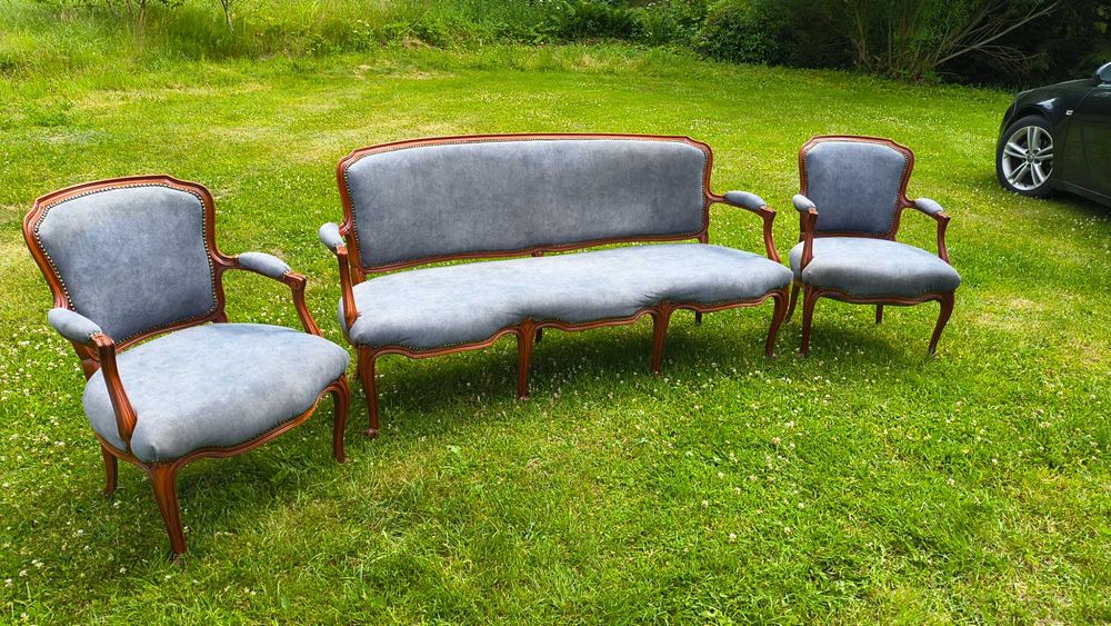 Sofa i 2 fotele w stylu Ludwik
