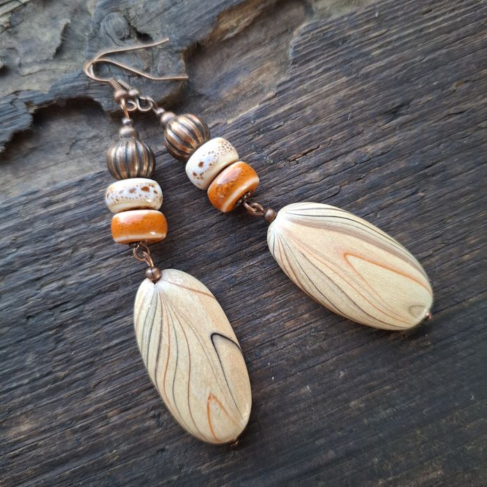 Kolczyki drewniane handmade