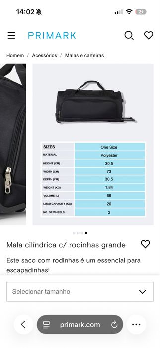 Mala Cilindrica com rodas
