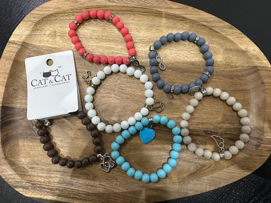 Bransoletki zestaw kulki kolorowe