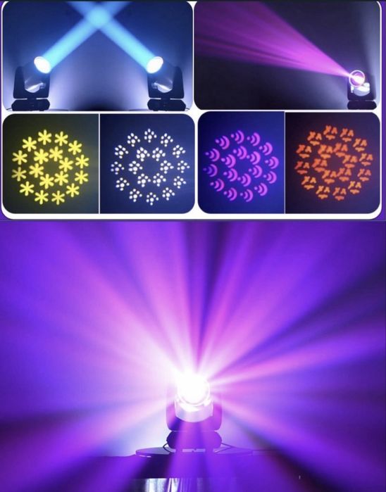 LED Beam 200W + LED Ring | Подвійна призма | НОВІ (В наявності)