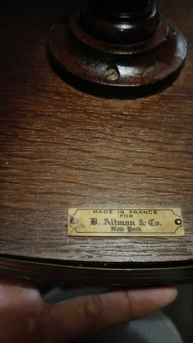 Antiguidades/Coleções Mesa de Apoio Francesa B. Altman & Co. (Anos 20) – Mogno e Latão