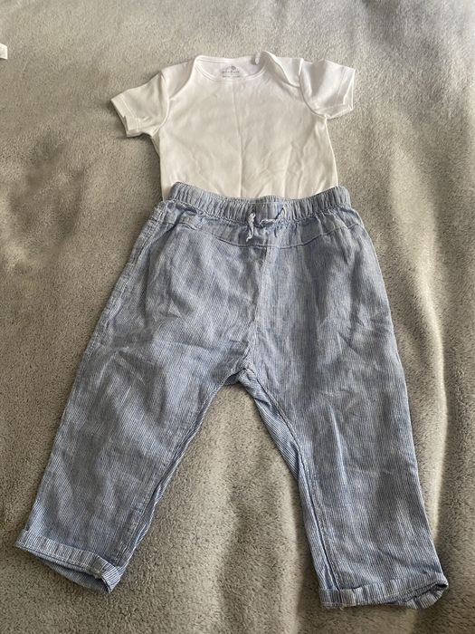 Лянні брюки h&m боді next 12-18 місяців