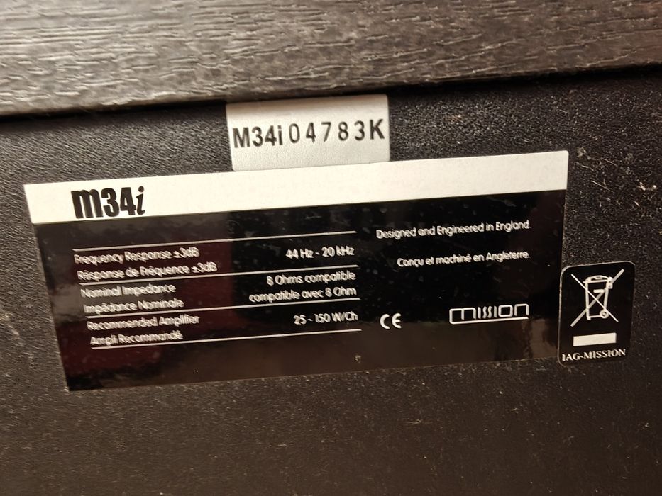 Kolumny podłogowe Mission M34i para, 8ohm, bass-reflex, bdb stan