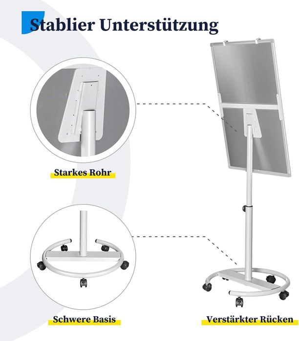 Flipchart Magnetyczny 60 X 90 CM Tablica na Kółkach