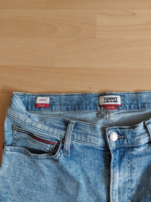 Tommy Hilfiger Simon stretch W33 L30 spodnie jeansowe jeansy slim skinny rurki 33/30