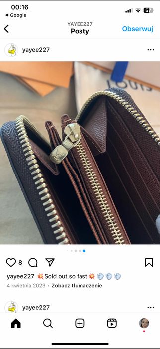 Portfel LV Louis Vuitton Monogram Zippy brązowy