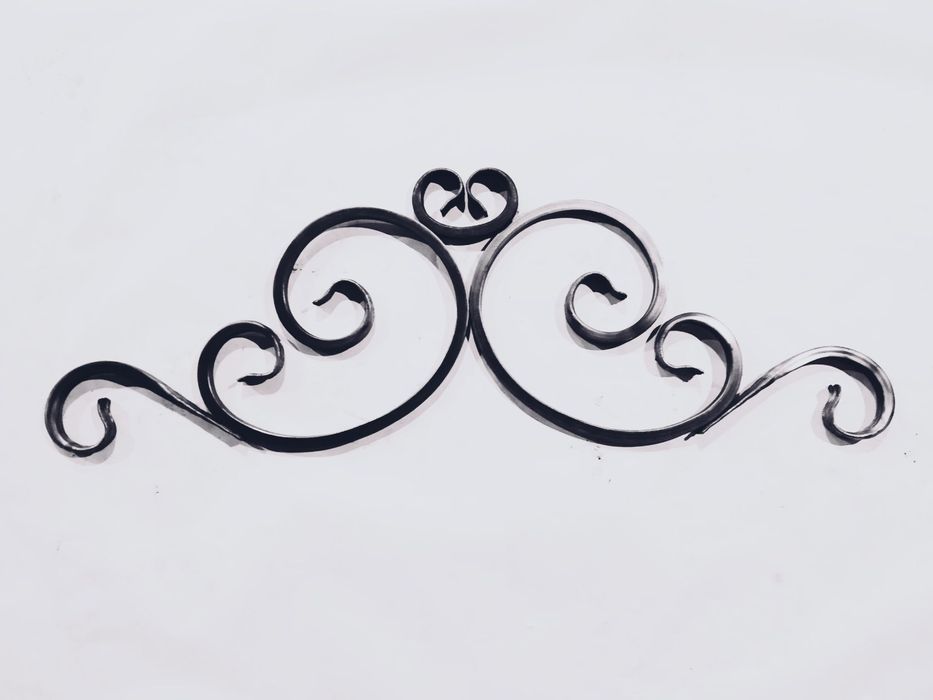 Кованая розетка 975х330 мм / кованые элементы для забора, ворот, калит