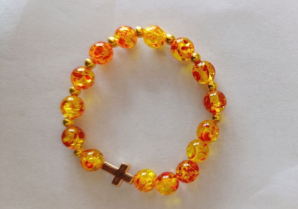 Bransoletka różaniec na rękę handmade