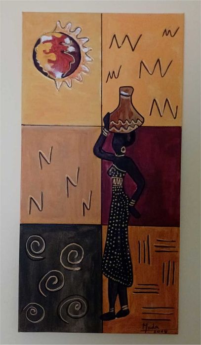 “Raízes do Sol” – Quadro Original em Acrílico – Arte Africana