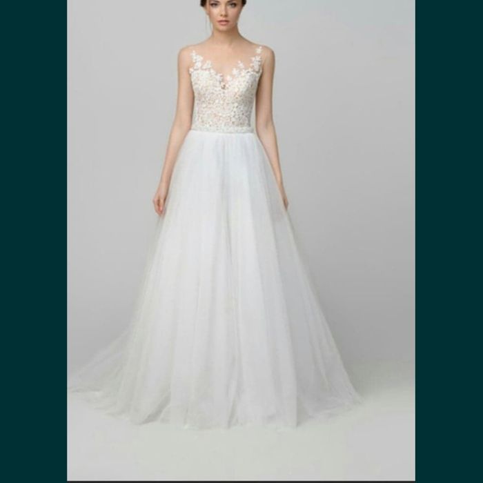 Suknia ślubna na ramiączkach koronkowa góra tiul rozm. 36 wzrost 170cm