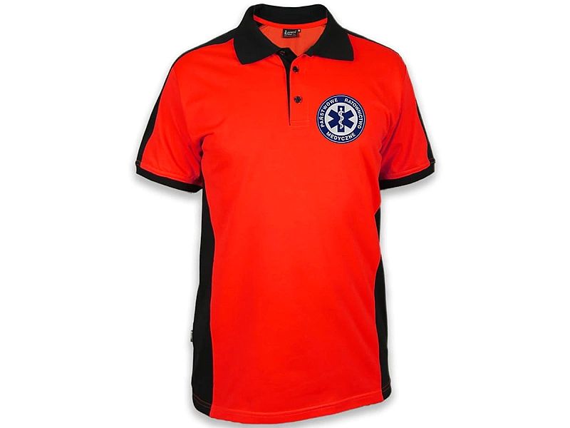 Koszulka Polo Fluo Męska Prm Państwowe Ratownictwo Medyczne - Niebiesk