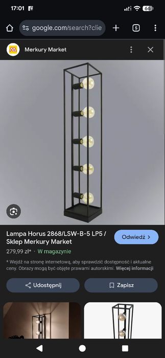 Lampa podłogowa loft 5 żarówek