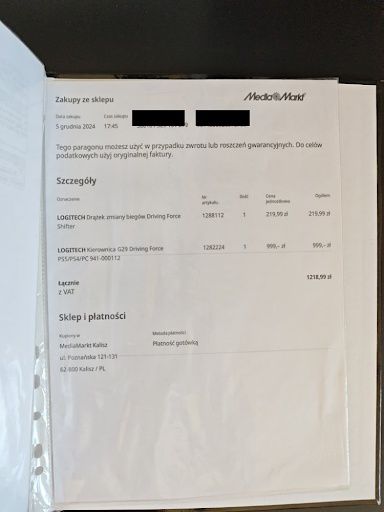 Logitech G29 + Shifter + Stojak + 2 Gry PS5  IGŁA  Gwarancja