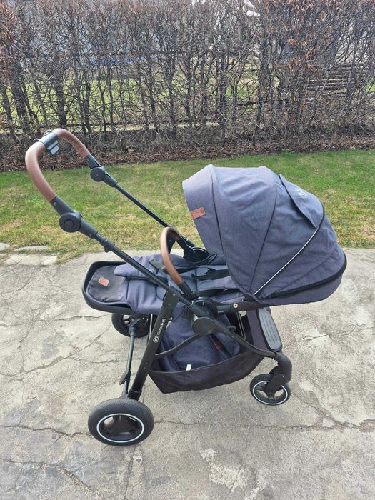 Wózek spacerowy przód / tył, spacerówka Kinderkraft All Road Imperial Blue + ocieplacz z mufkami
