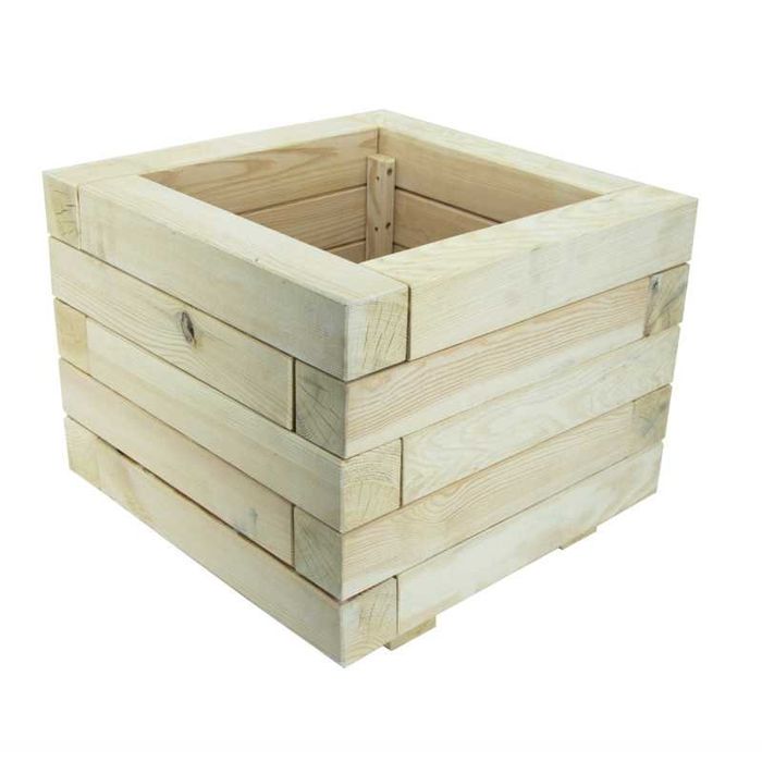 Drewniana Donica Ogrodowa Bielona 47x47x37,5 cm Wyprzedaż!