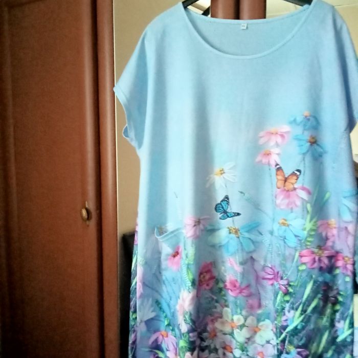 Sukienka duża, kolorowa,w kwiaty 4XL