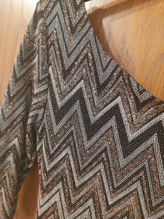 Błyszcząca sukienka sylwestrowa na sylwestra new look xs 34