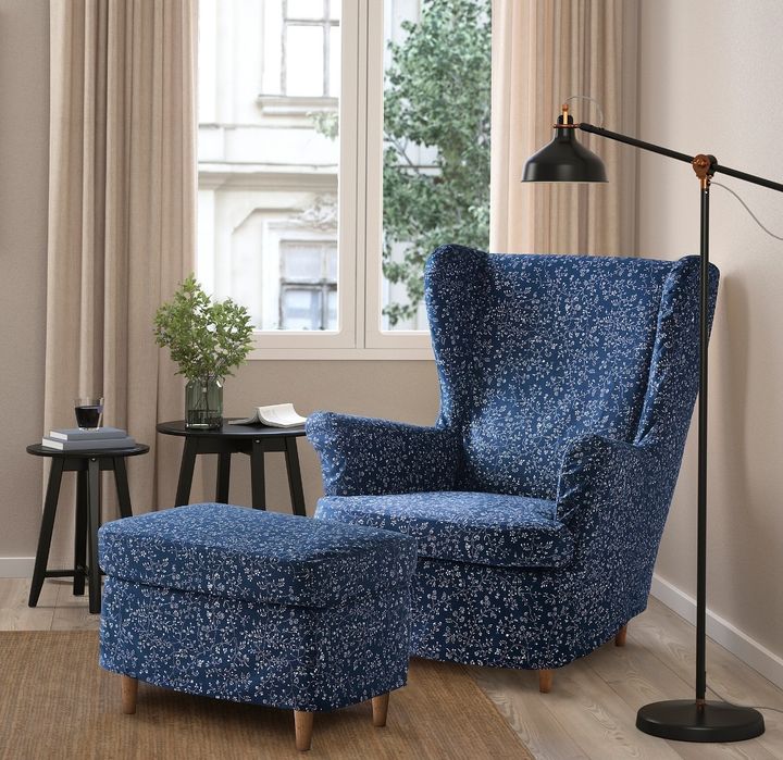 Sprzedam komplekt pokrowców STRANMON ikea  do fotela i podnóżka