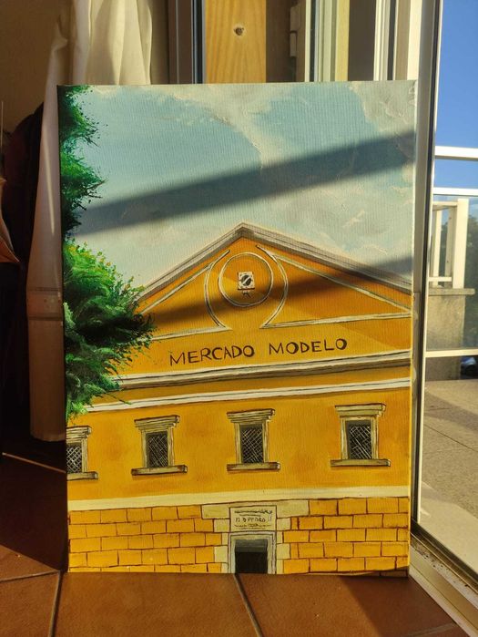 Tela do Mercado Modelo Salvador/BA ''Memoria amarela - Obra única