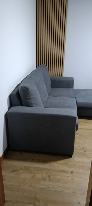 Sofá 2 Lugares com Chaise Longue Reversível – Cinzento