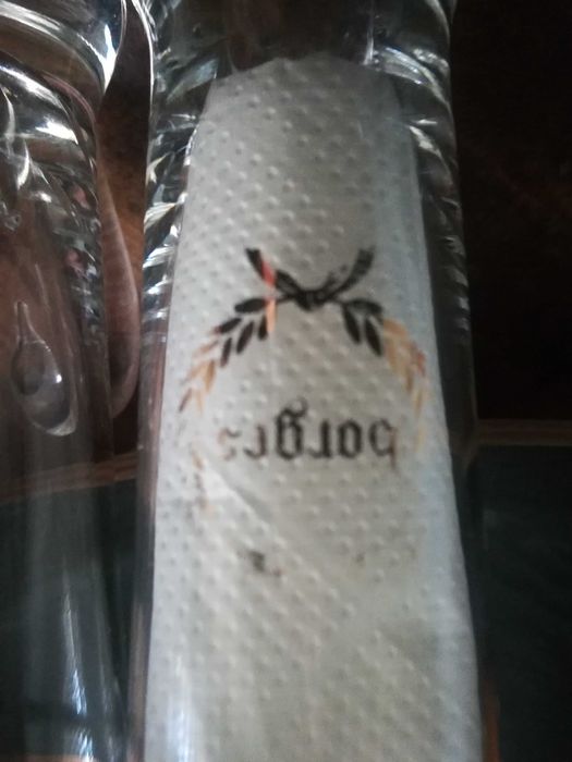 Frasco cristal e copos antigos para bar