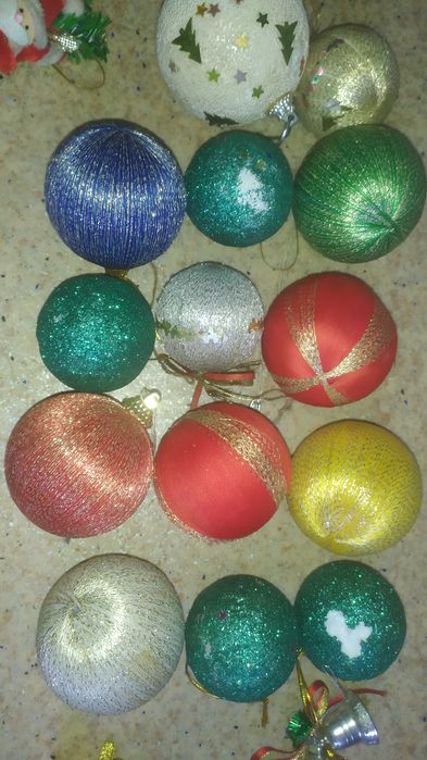 Новогодние ёлочные игрушки санта клаус колокольчик барабан подсвечник