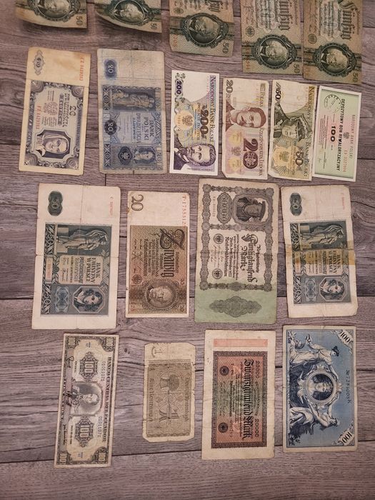 Stare banknoty polskie, niemieckie i inne