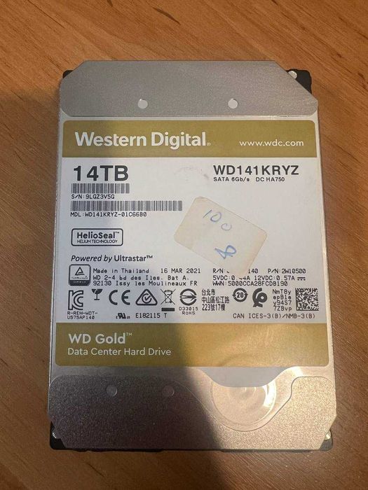 Жорсткий диск WD Gold 14TB 3.5" 7200rpm  — Стан 100%