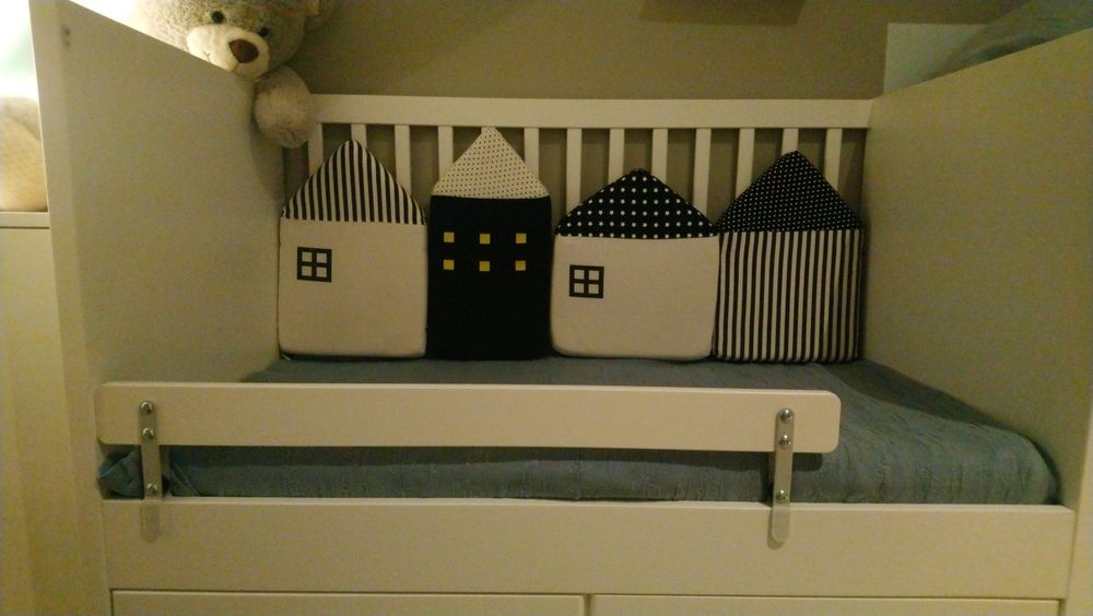 Protetor de grades para berço ou cama de criança - 4 almofadas grossas