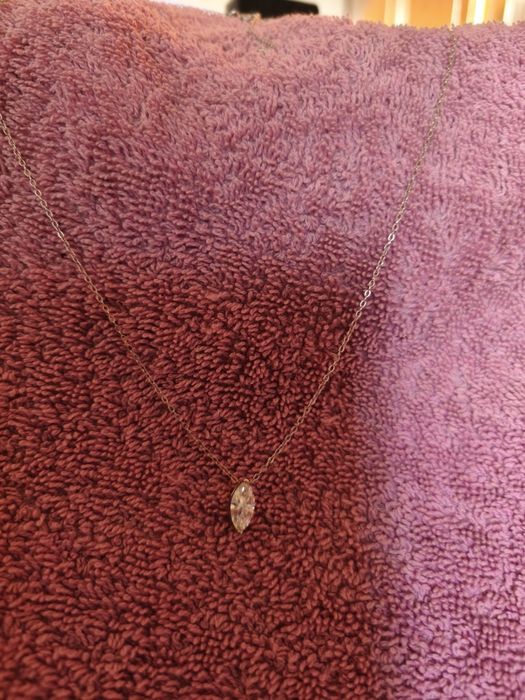 Підвіска з муассанітом 1КТна срібному(925)родійованому ланцюжку 40+5см