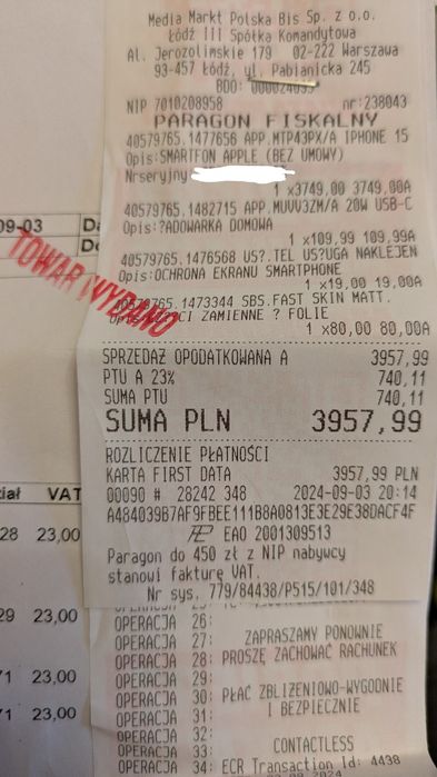 iPhone 15 // 2 lata Gwarancji!