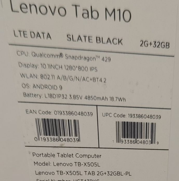 Tablet Lenovo M 10 HD