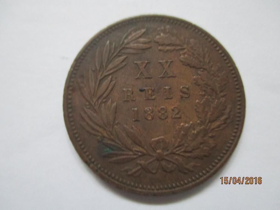 moedas 20 reis carlos 1 e d luiz 1