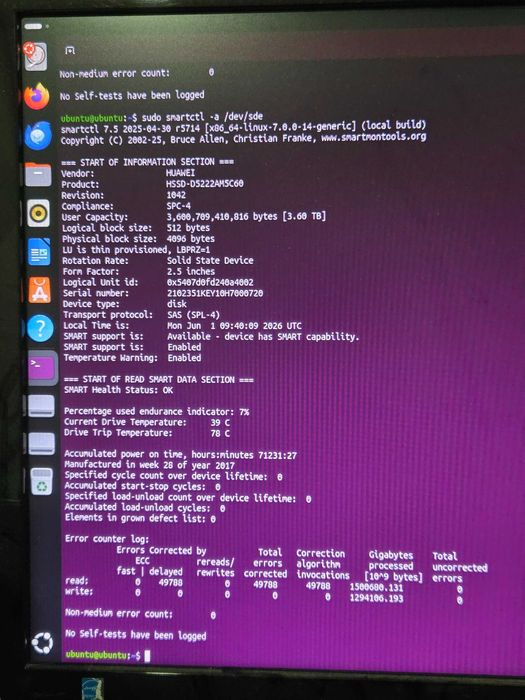 Huawei Enterprise SAS SSD 3.6TB 12G RAID  93-98% Health HSSD