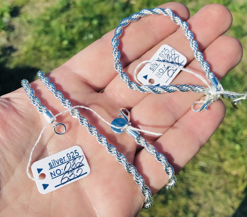 Серебряный комплект 925 пробы! ЦЕПОЧКА + БРАСЛЕТ / Скидка -70%